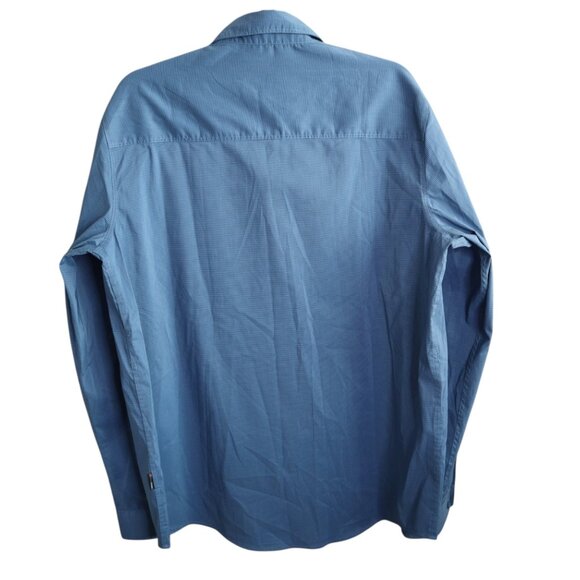 #727 SwissTech Mens Blue Check Long-Sleeve Shirt M 15-15.5 - Picture 3 of 4